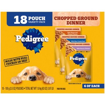 Pedigree Chopped Ground Dinner Adult Wet Dog Food - Cheese