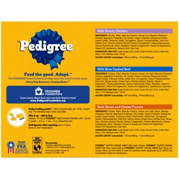 Pedigree Chopped Ground Dinner Adult Wet Dog Food - Cheese