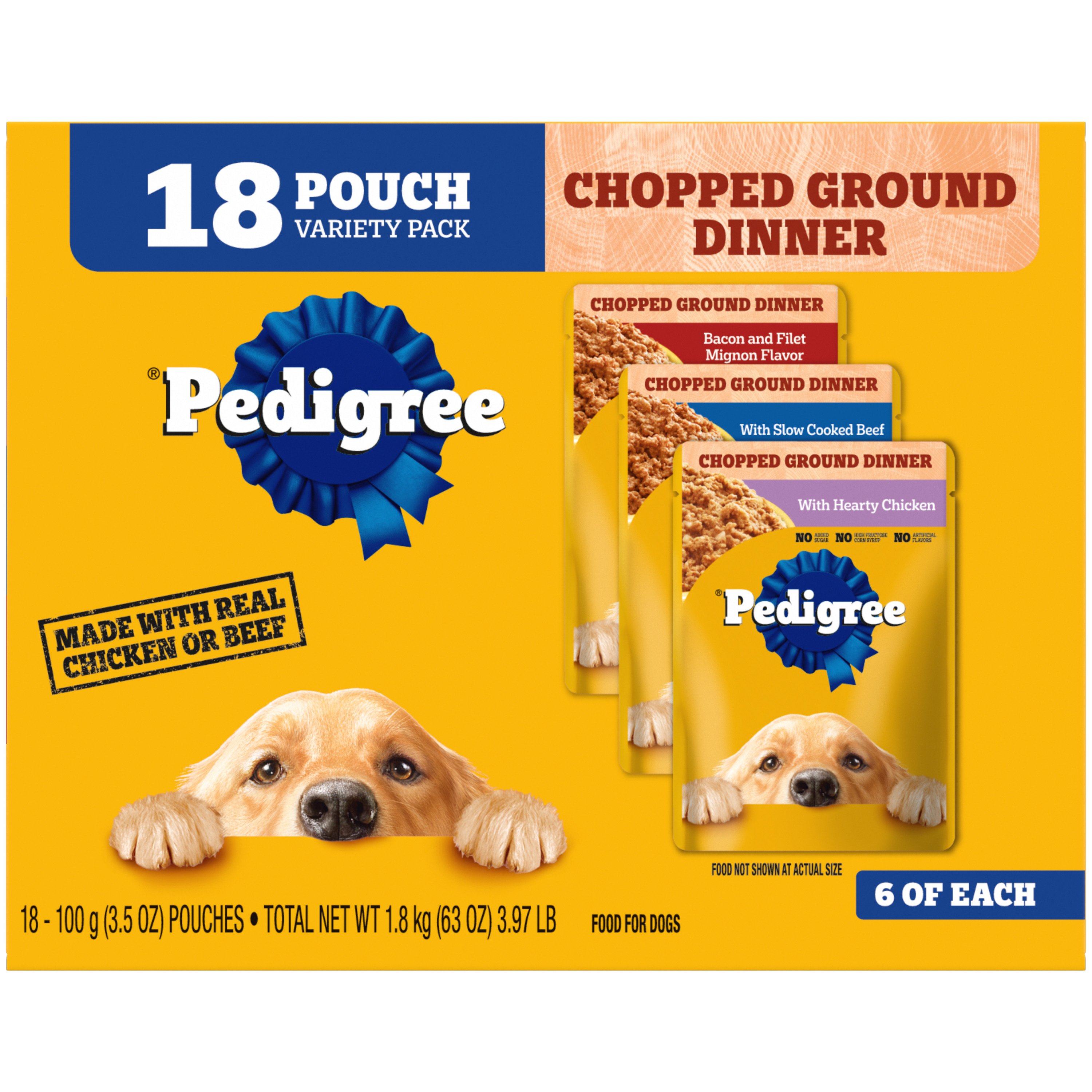 Pedigree Chopped Ground Dinner Wet Dog Food Variety Pack - Shop Dogs At ...