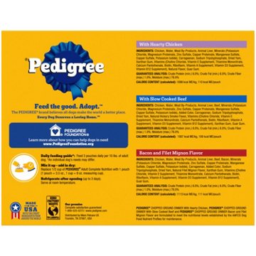 Pedigree Chopped Ground Dinner Dog Food - Bacon Filet Mignon
