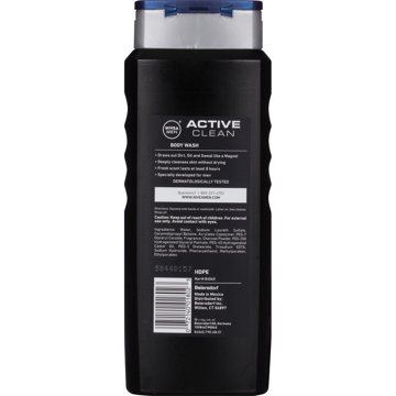 NIVEA Men Active Clean Body Wash with Natural Charcoal