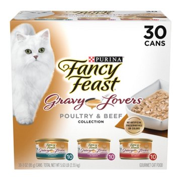 Fancy Feast Purina Gravy Lovers Gourmet Wet Cat Food - Poultry and Beef, 3 oz