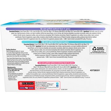 Fancy Feast Purina Grilled Wet Cat Food Variety Pack - Seafood Collection, 3 oz