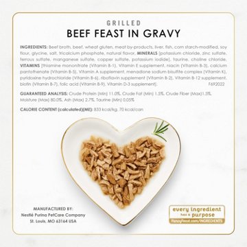 Fancy Feast Purina Grilled Wet Cat Food Variety Pack - Poultry and Beef Collection