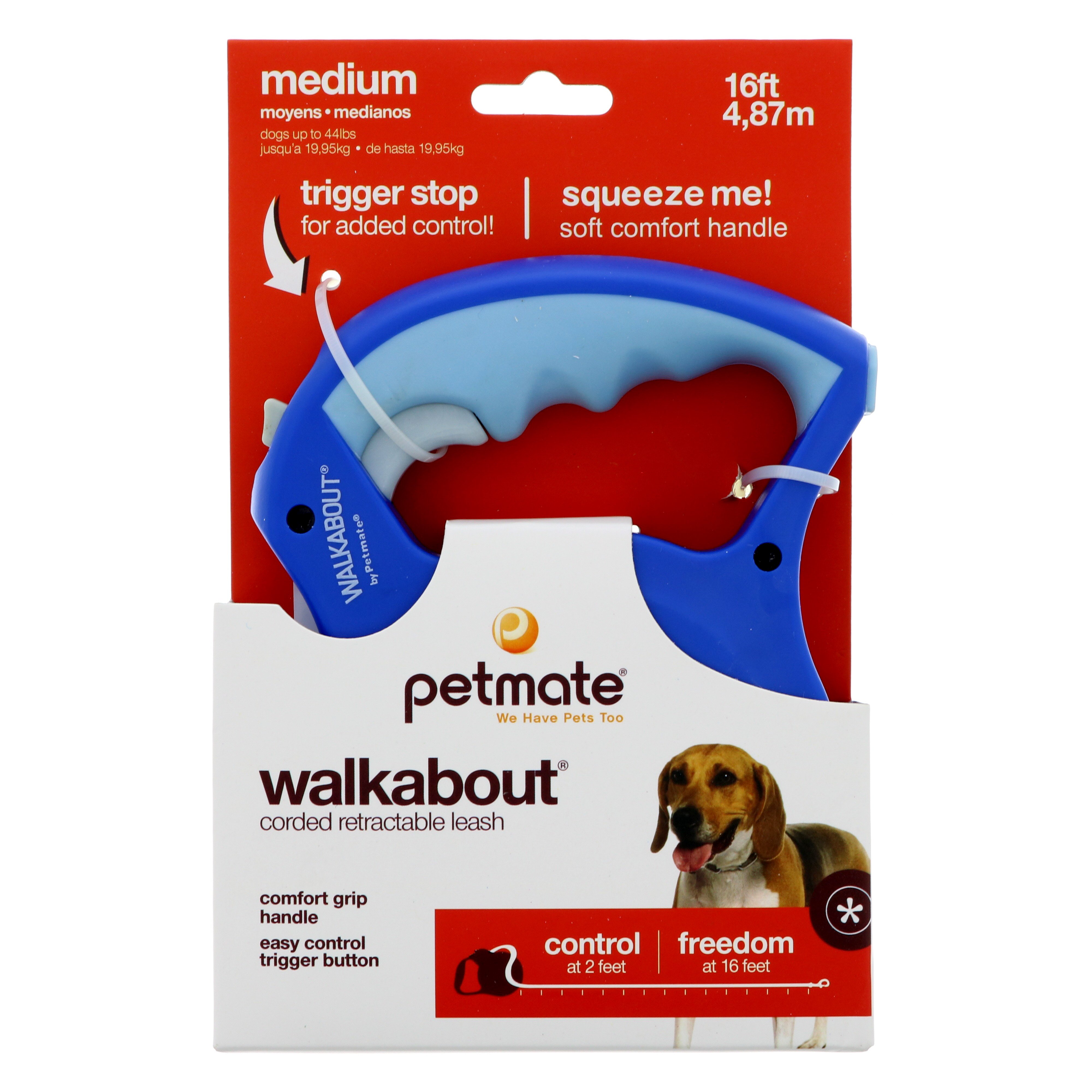 Petmate Walkabout Retractable Cord Leash Blue - Shop Leashes at H-E-B