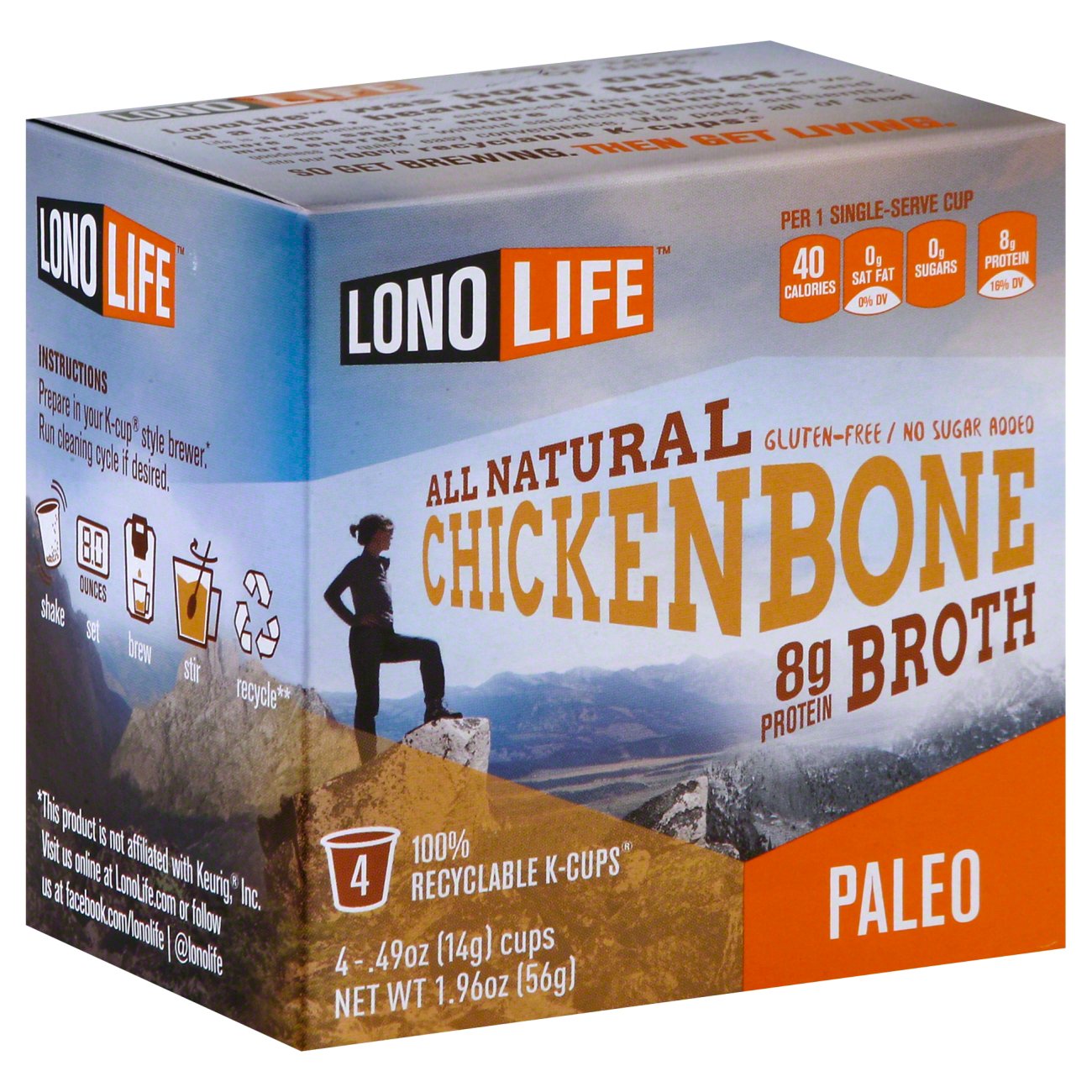 LonoLife Chicken Bone Broth K Cups - Shop Broth & Bouillon at H-E-B