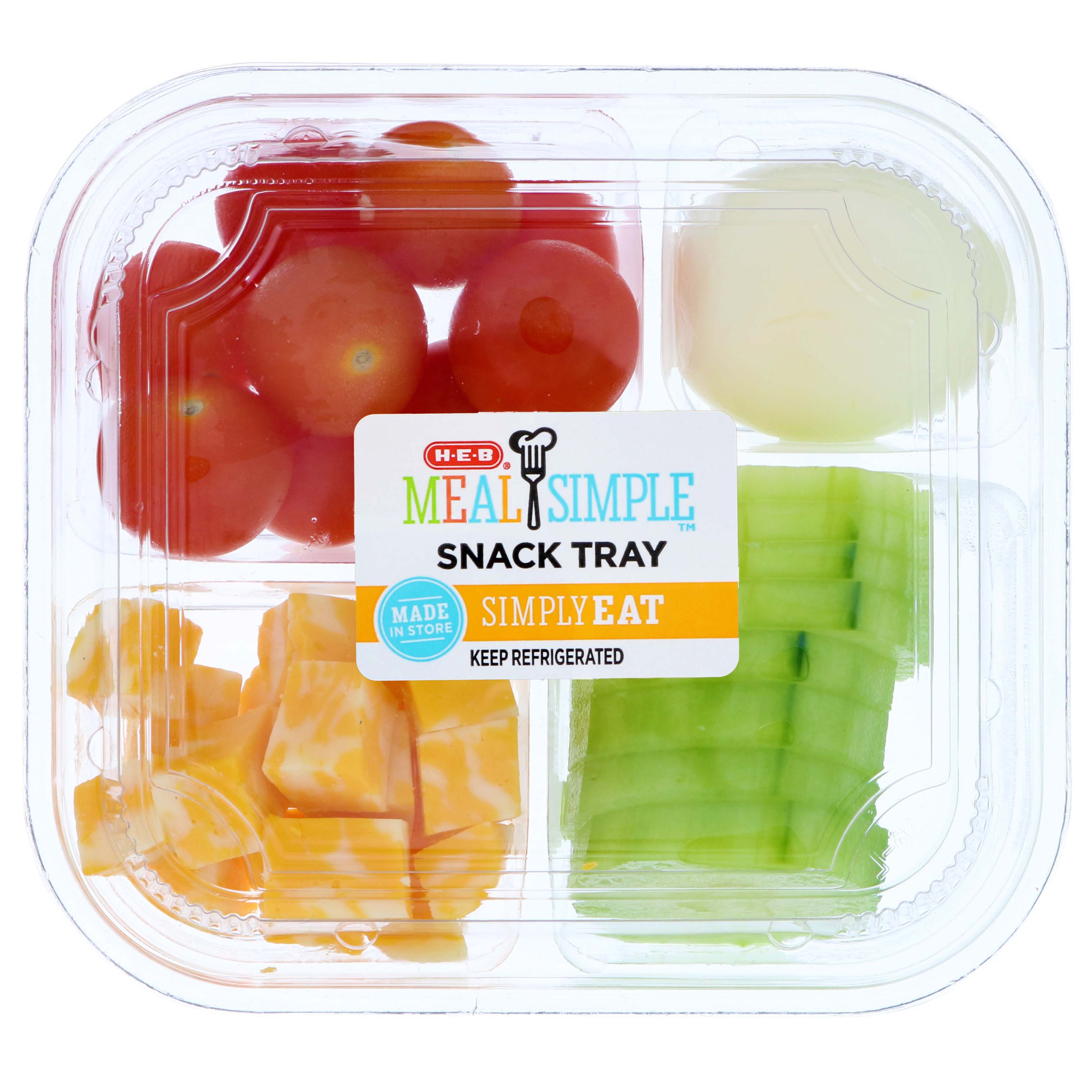 H-E-B Meal Simple Small Veggie Cheese And Egg Snack Tray - Shop Snack ...