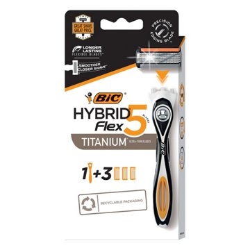 BIC Hybrid Flex 5 Handle+ Refills Razor Set
