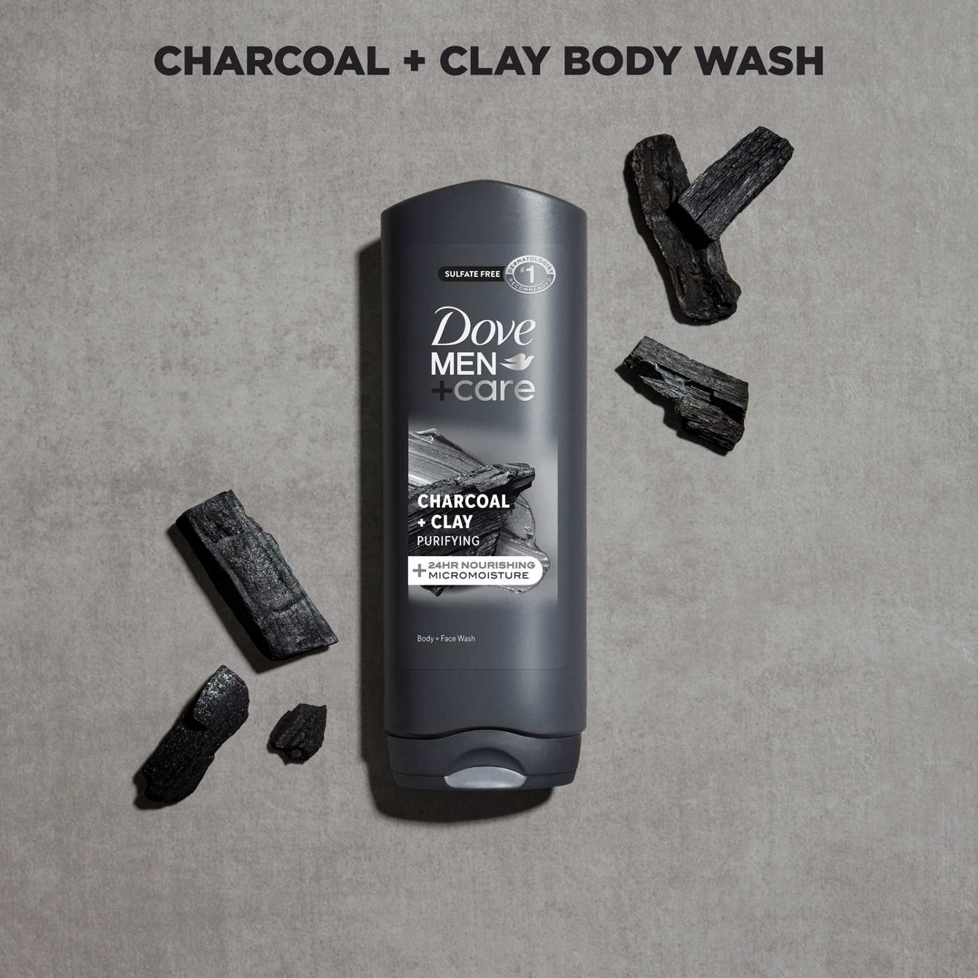 Dove Men+Care Men+Care Purifying Body and Face Wash - Charcoal & Clay; image 2 of 5