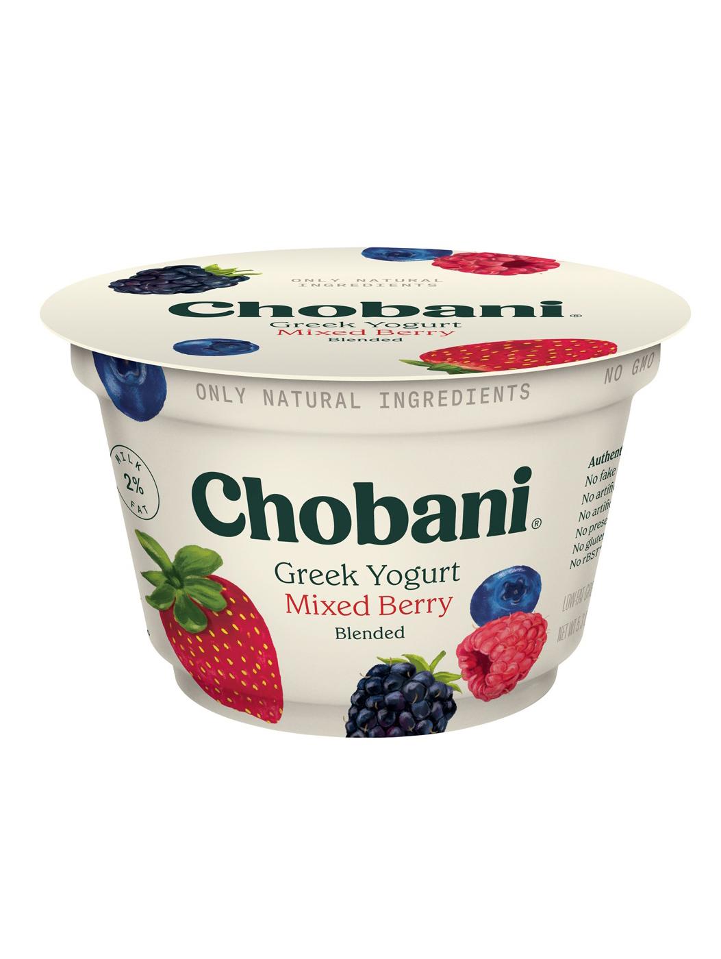 Chobani Low-Fat Mixed Berry Blended Greek Yogurt; image 1 of 4