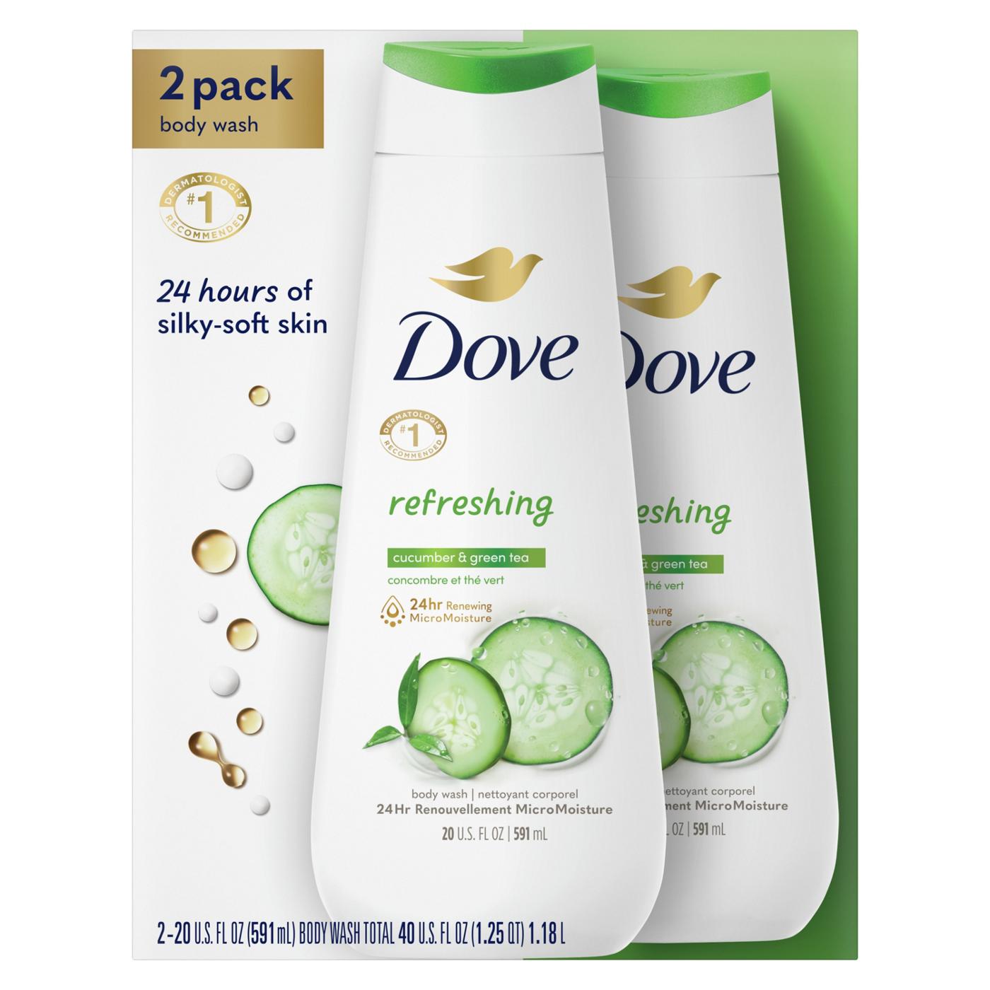 Dove Refreshing Body Wash Twin Pack - Cucumber & Green Tea; image 1 of 9