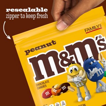 M&M'S Peanut Milk Chocolate Candy - Family Size, 18.08 oz