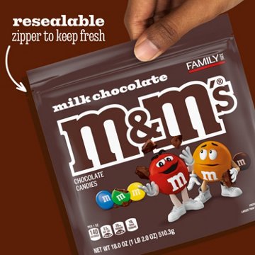 M&M'S Milk Chocolate Candy - Family Size, 18 oz