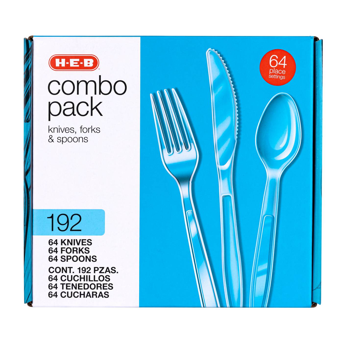 H-E-B Plastic Knives, Forks & Spoons Combo Pack - Clear; image 1 of 5