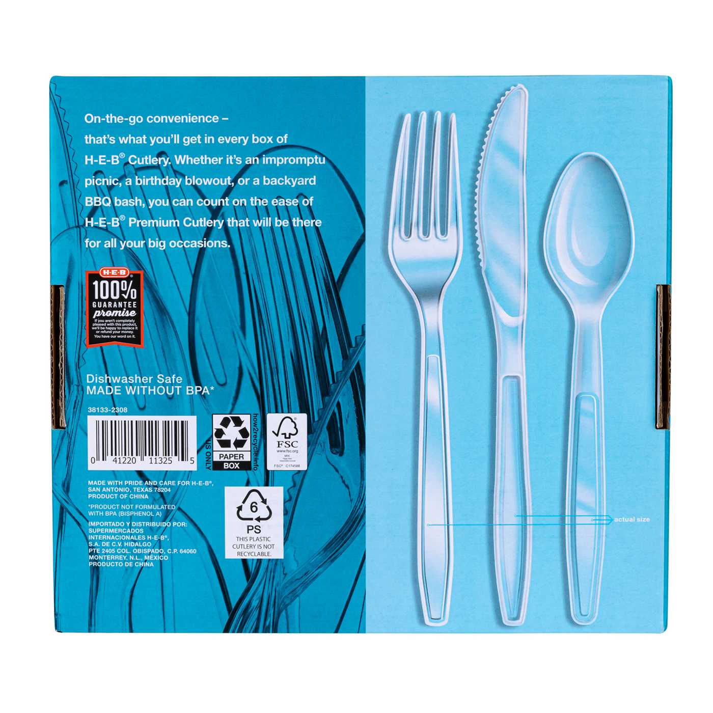 H-E-B Plastic Knives, Forks & Spoons Combo Pack - Clear; image 2 of 5