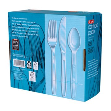 H-E-B Plastic Knives, Forks & Spoons Combo Pack - Clear, 192 ct