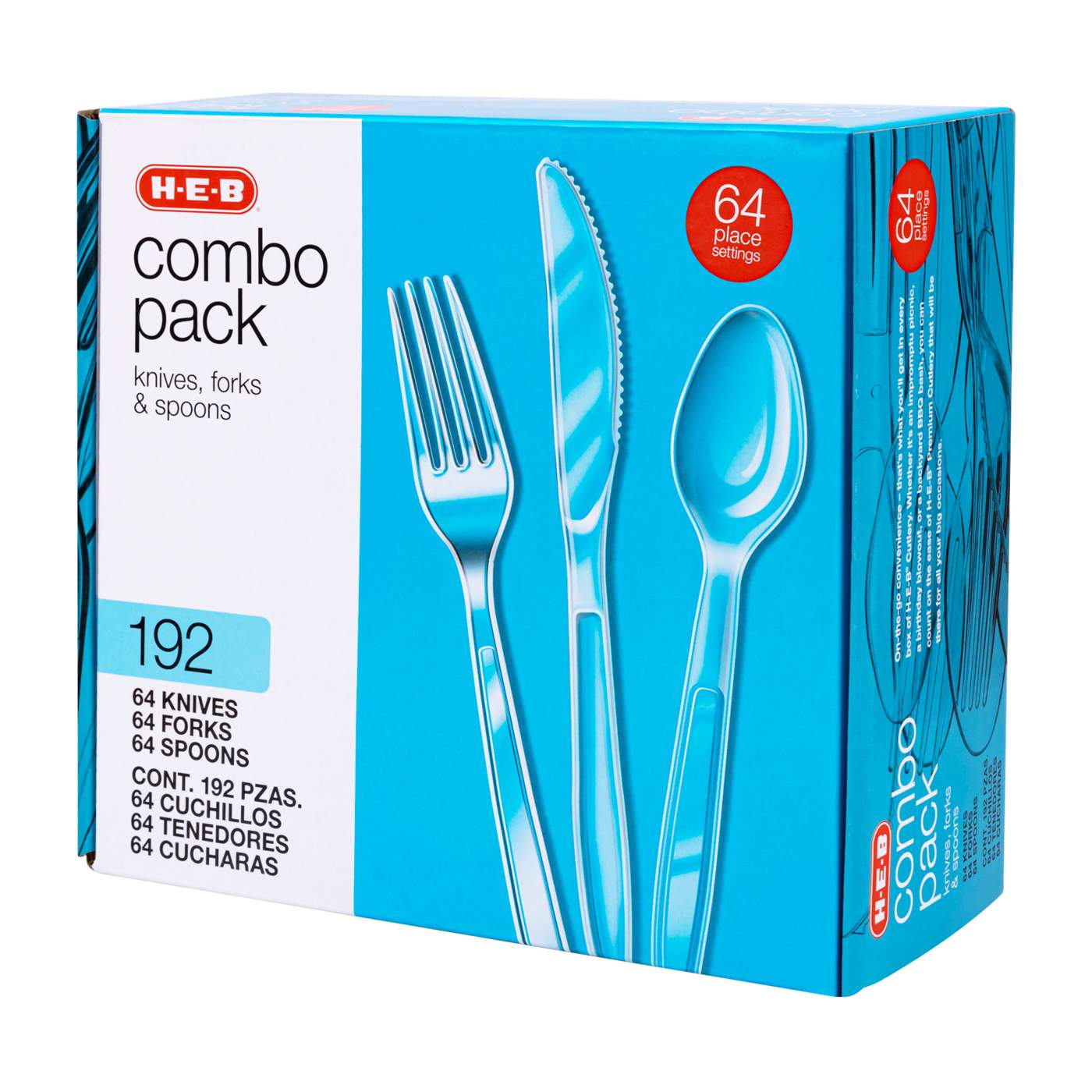 H-E-B Plastic Knives, Forks & Spoons Combo Pack - Clear; image 4 of 5