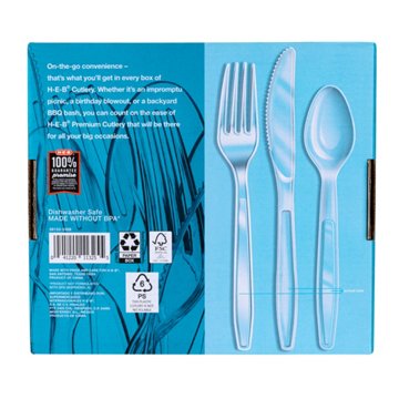 H-E-B Plastic Knives, Forks & Spoons Combo Pack - Clear, 192 ct