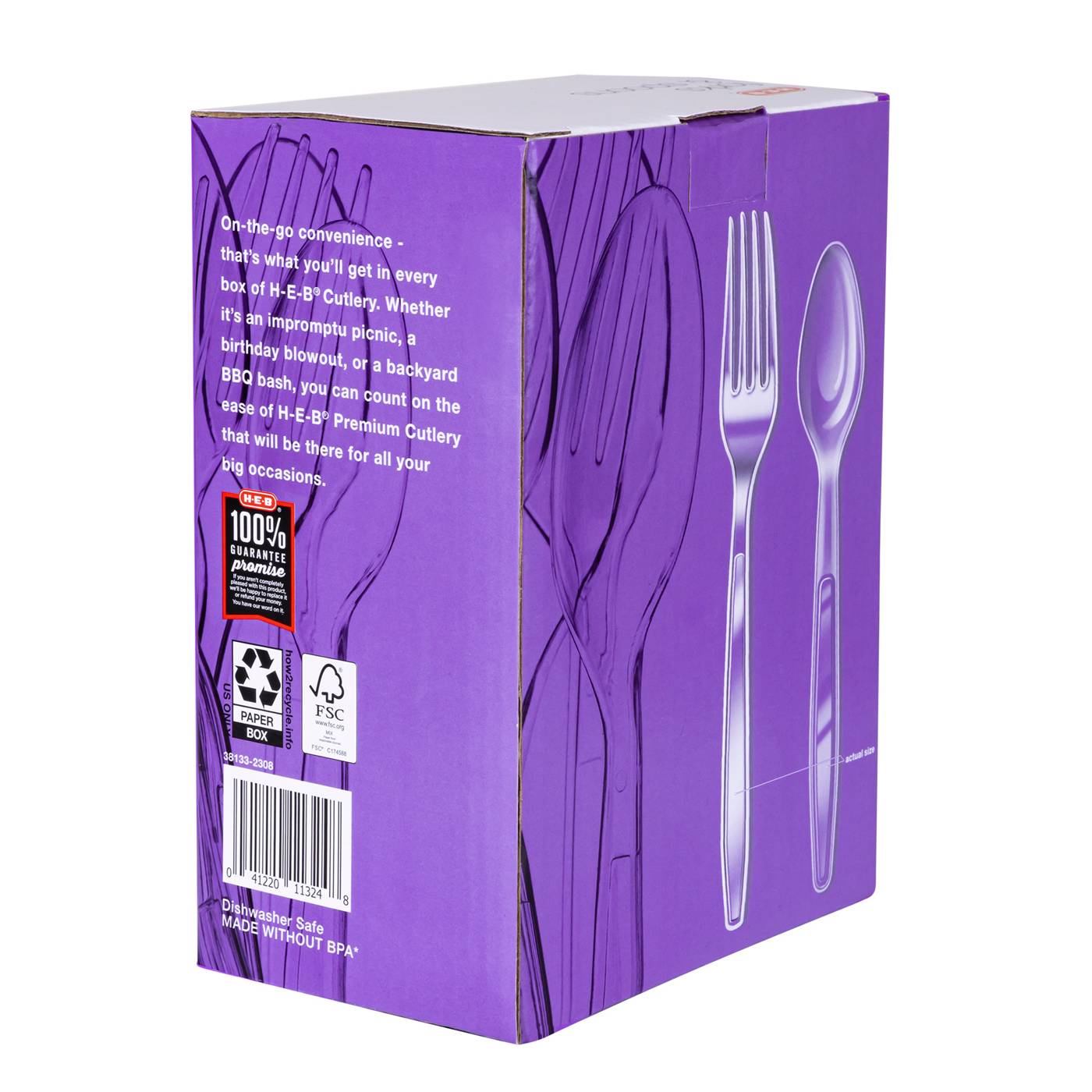 H-E-B Plastic Forks & Spoons Combo Pack - Clear; image 3 of 5