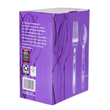 H-E-B Plastic Forks & Spoons Combo Pack - Clear, 120 ct