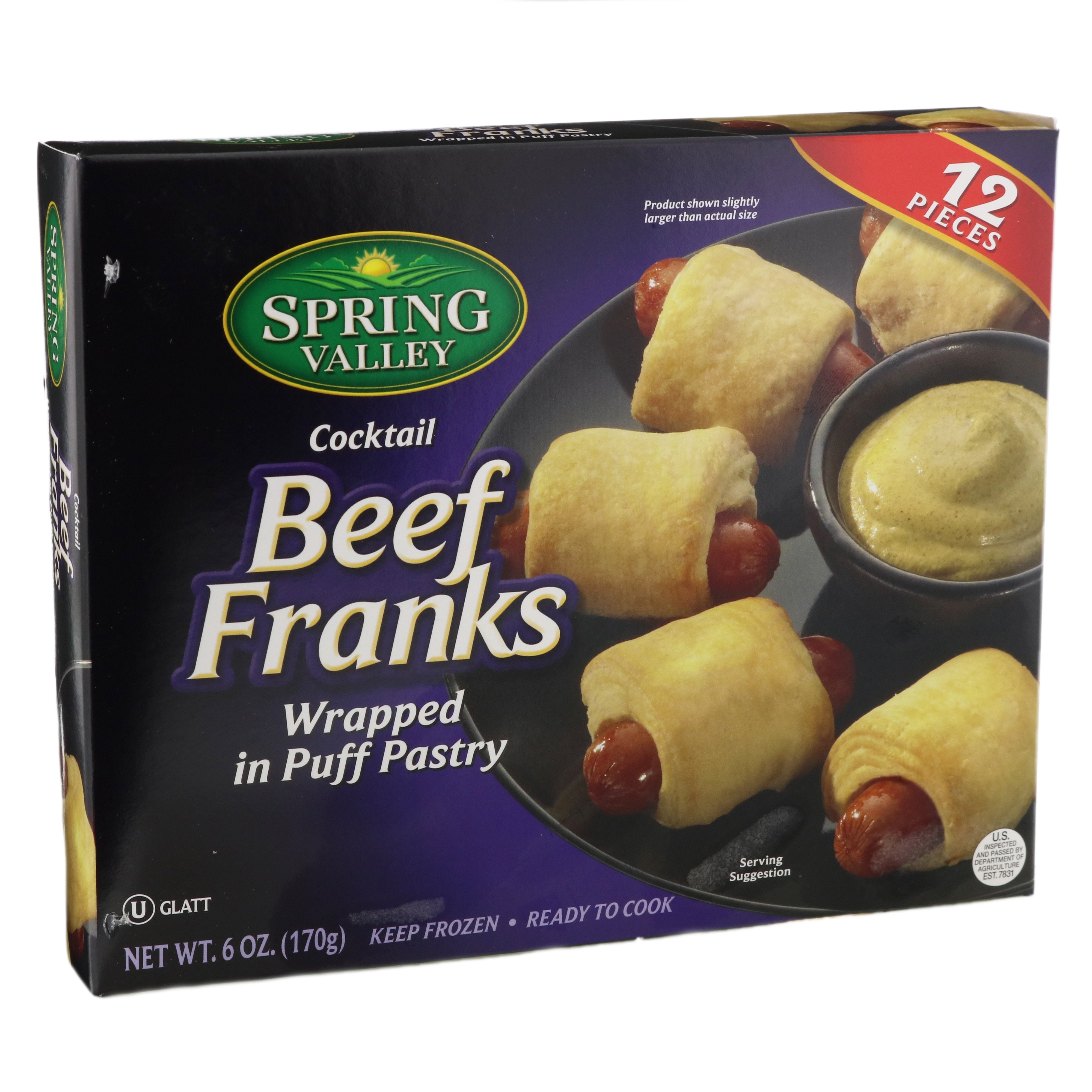 Spring Valley Kosher Cocktail Beef Franks Wrapped In Puff Pastry Shop Entrees Sides At HEB