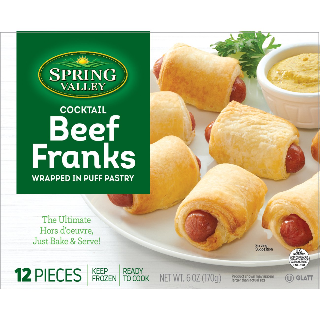Spring Valley Kosher Cocktail Beef Franks Wrapped in Puff Pastry Shop