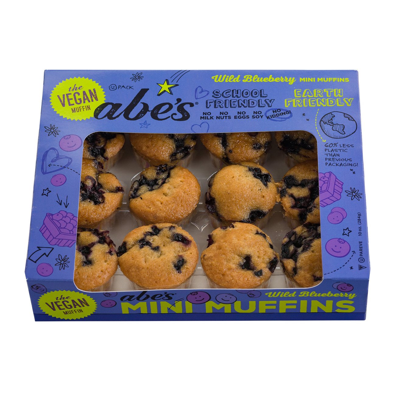 Abe's Vegan Wild Blueberry Smash Mini Muffins Shop Muffins at HEB