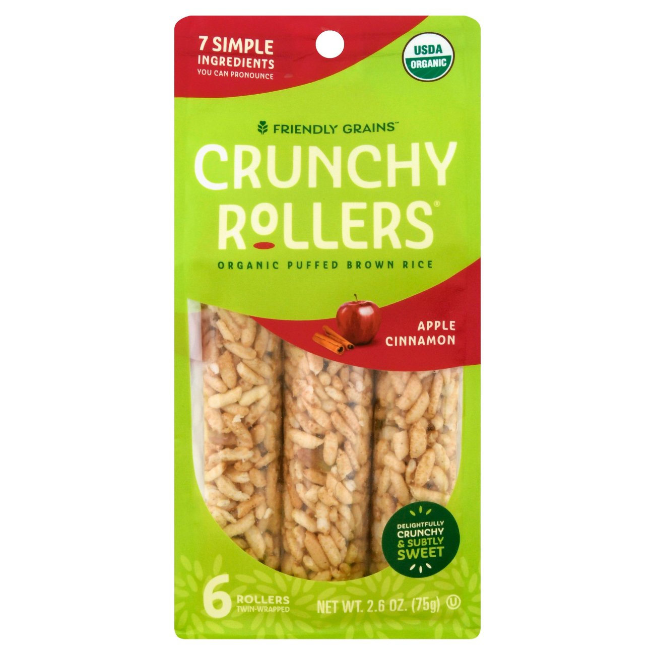 Friendly Grains Crunchy Rollers Apple Cinnamon Rice Snacks Shop Rice