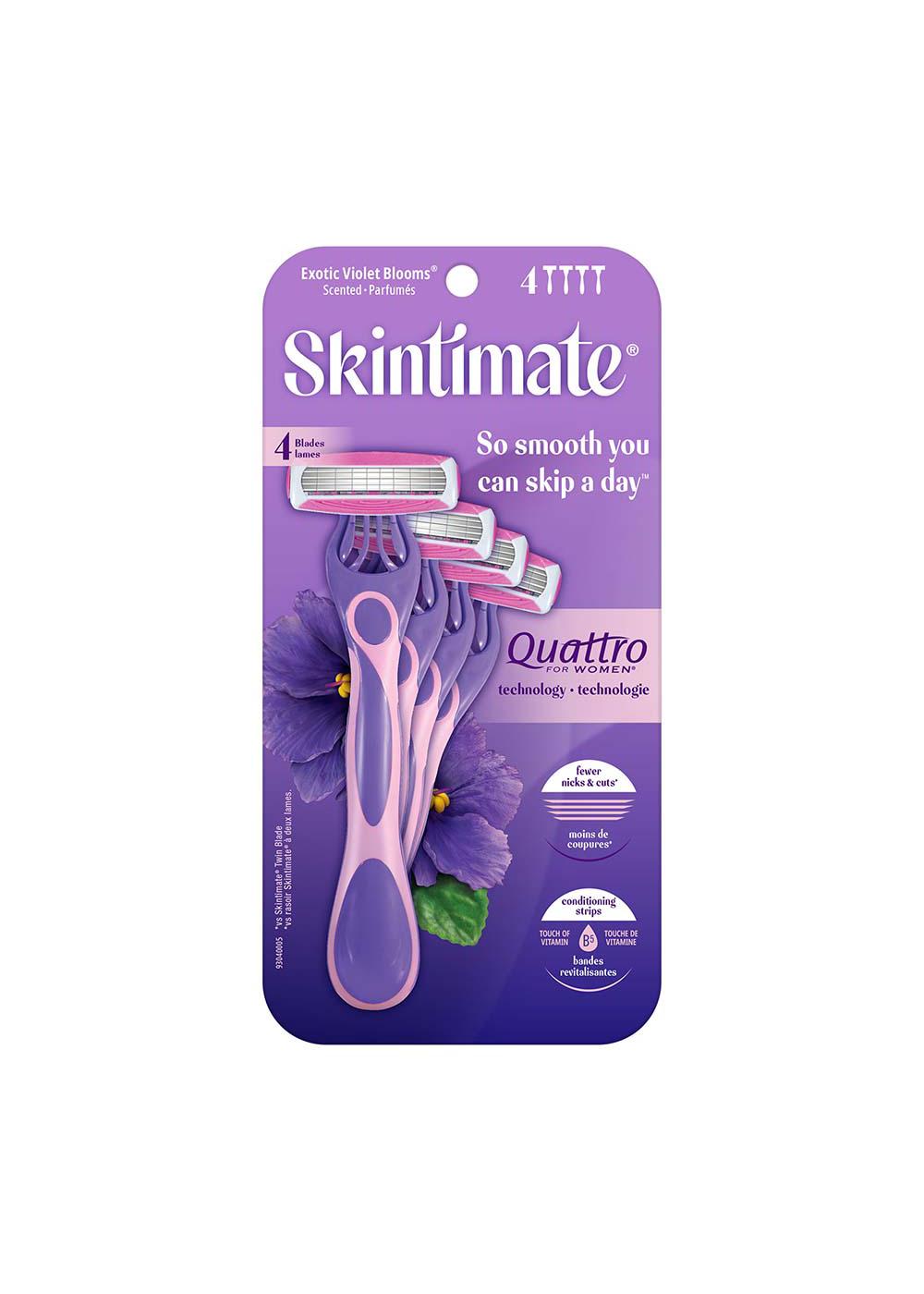 Skintimate Exotic Violet Blooms 4-Blade Disposable Razors - Shop