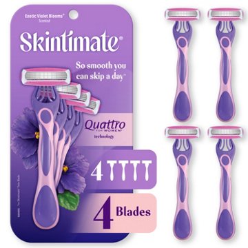 Skintimate Exotic Violet Blooms 4-Blade Disposable Razors