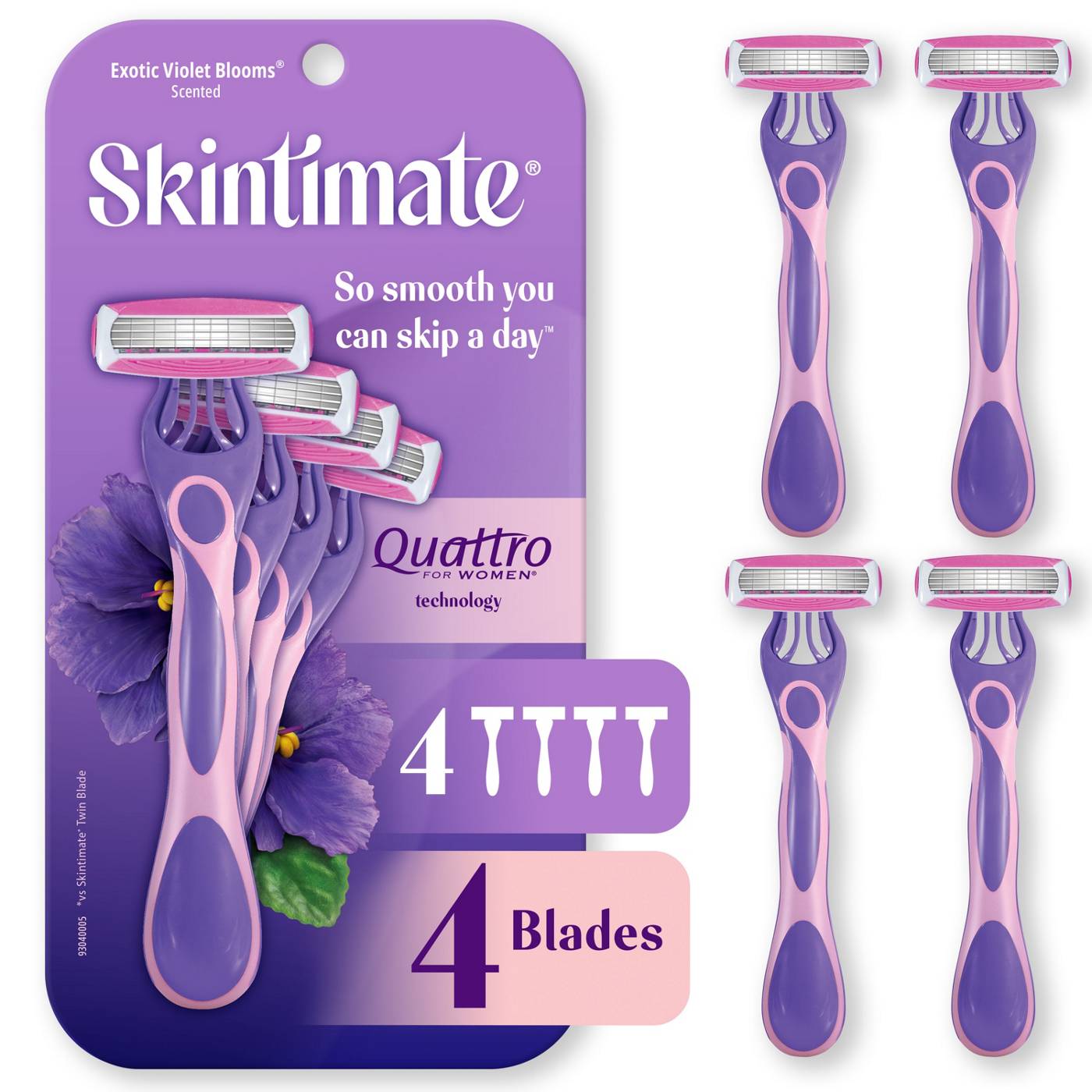 Skintimate Exotic Violet Blooms 4-Blade Disposable Razors; image 6 of 7