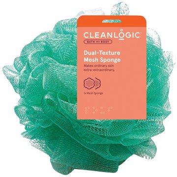 Cleanlogic Dual-Texture Mesh Loofah Bath Sponge