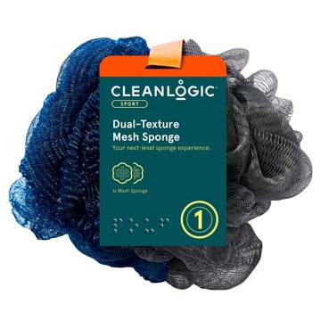 Cleanlogic Sport Dual-Texture Mesh Loofah Bath Sponge