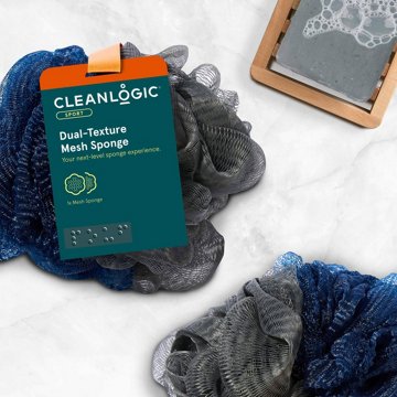 Cleanlogic Sport Dual-Texture Mesh Loofah Bath Sponge
