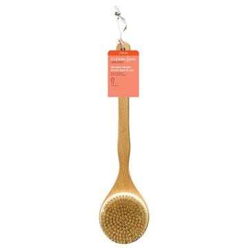 Cleanlogic Wooden Handle Bristle Bath Brush