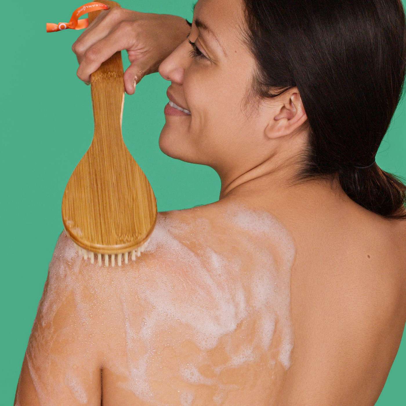 Cleanlogic Wooden Handle Bristle Bath Brush; image 2 of 2