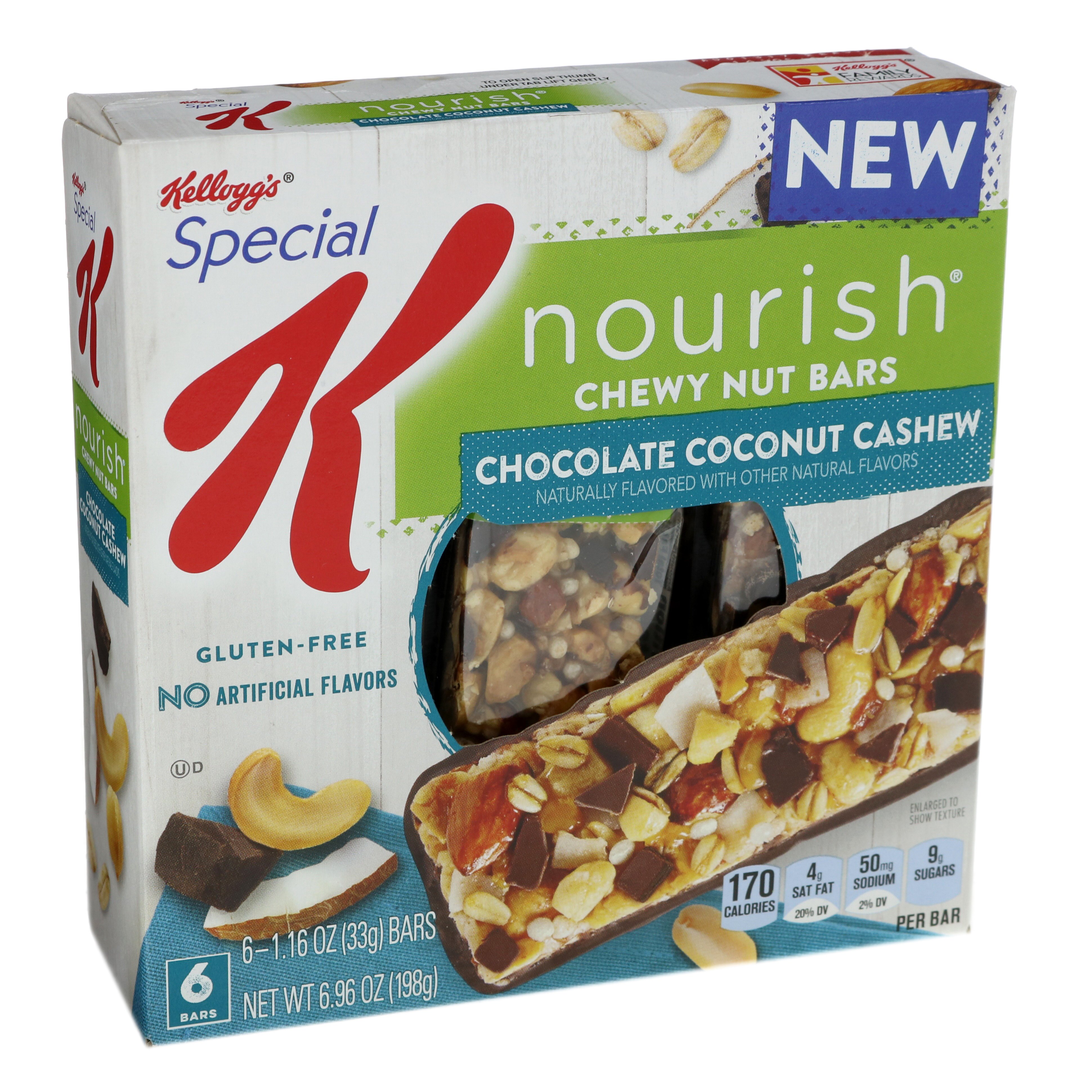 Kellogg's Special K Nourish Chocolate Coconut Cashew Chewy Nut Bars
