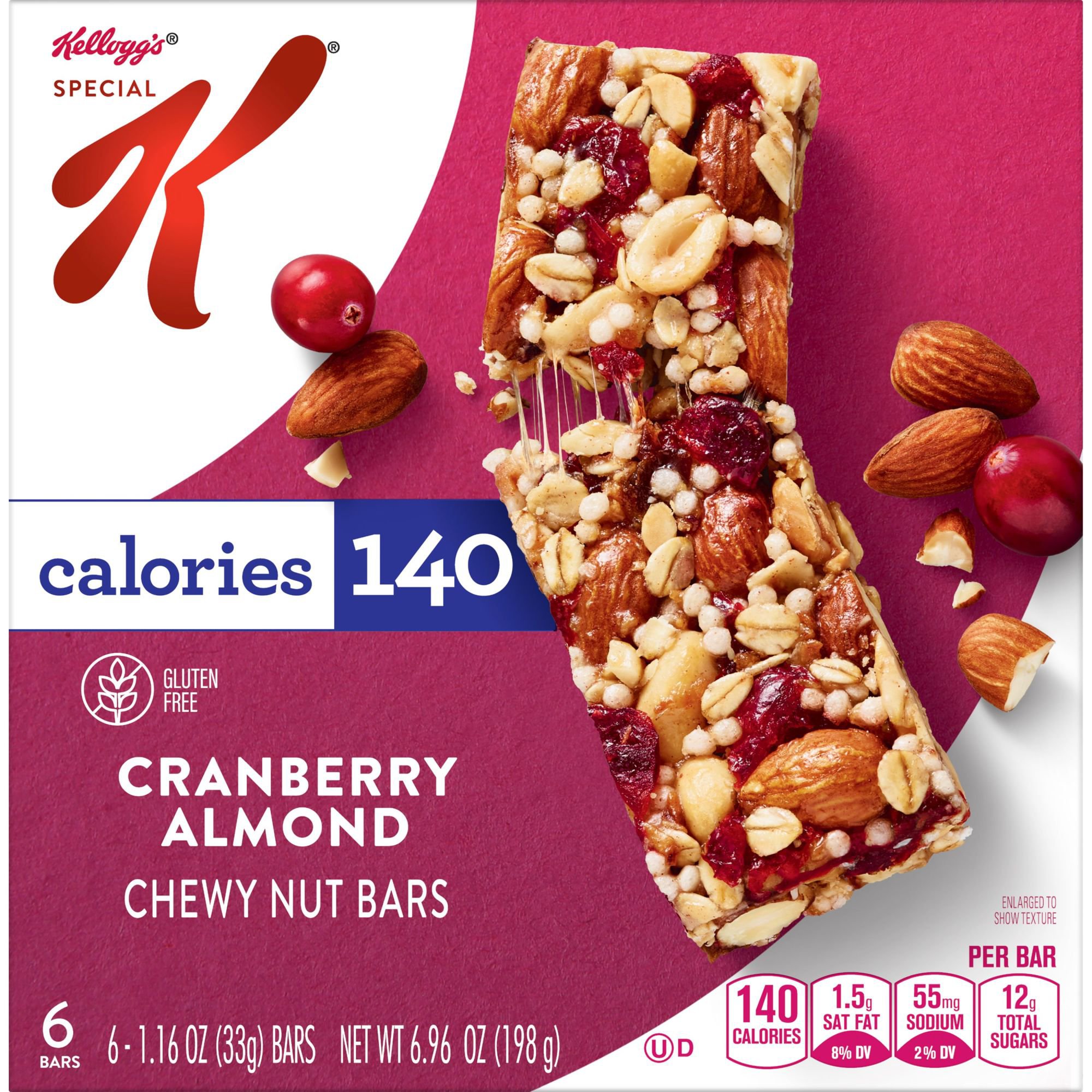 Kellogg's Special K Cranberry Almond Chewy Nut Bars, 6.96 oz Shop
