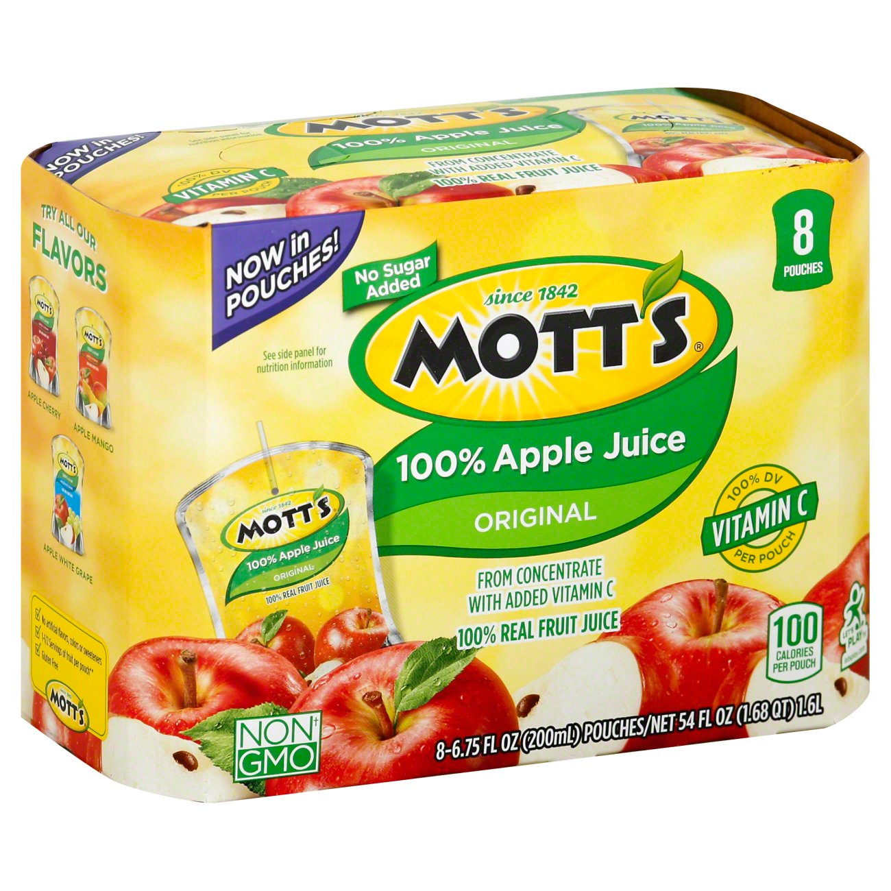 Mott's 100 Original Apple Juice 6.75 oz Pouches Shop Juice at HEB