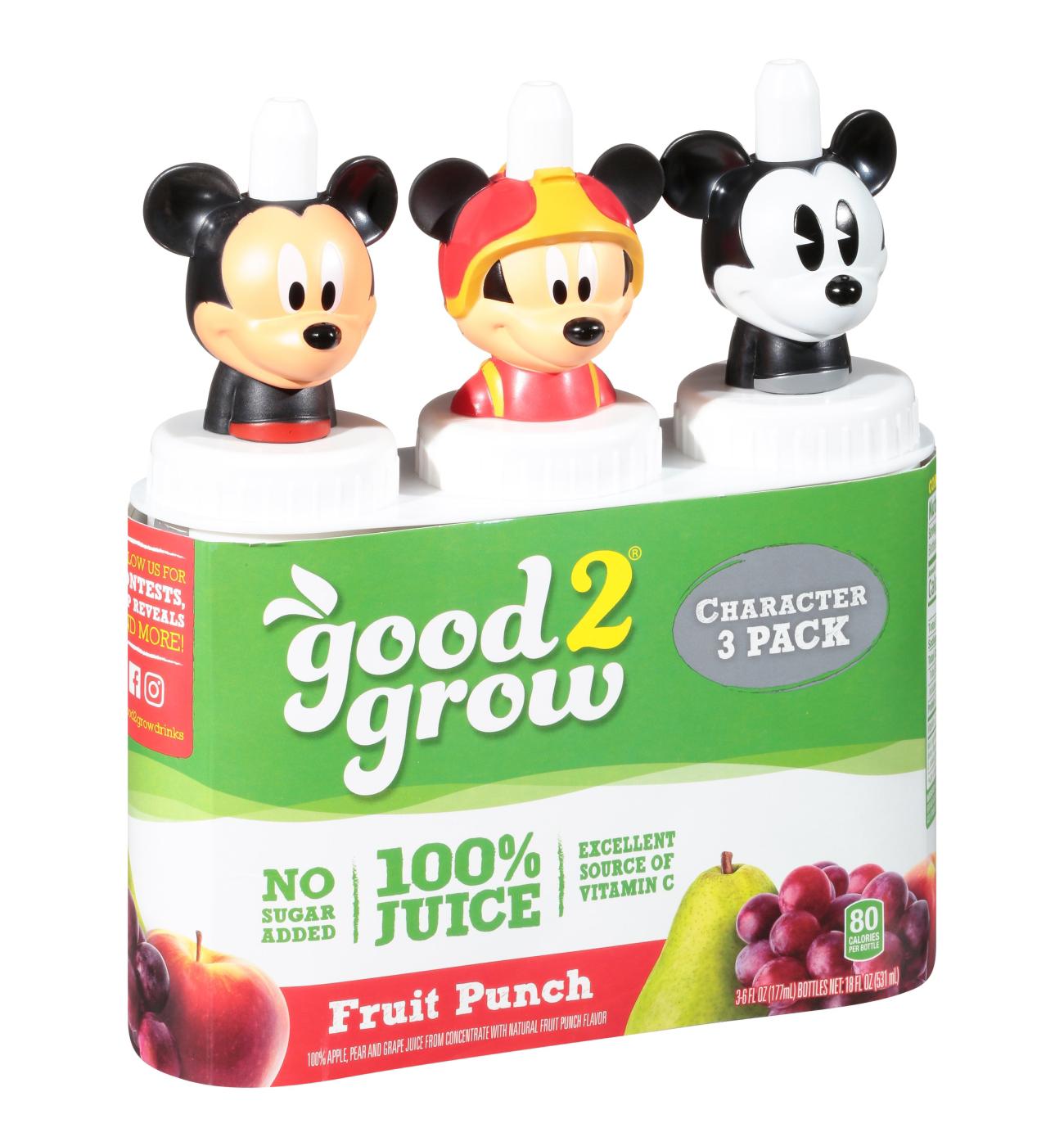 good2grow 100% Fruit Punch Juice, 6 oz Bottles, Character Tops Will Vary; image 1 of 3