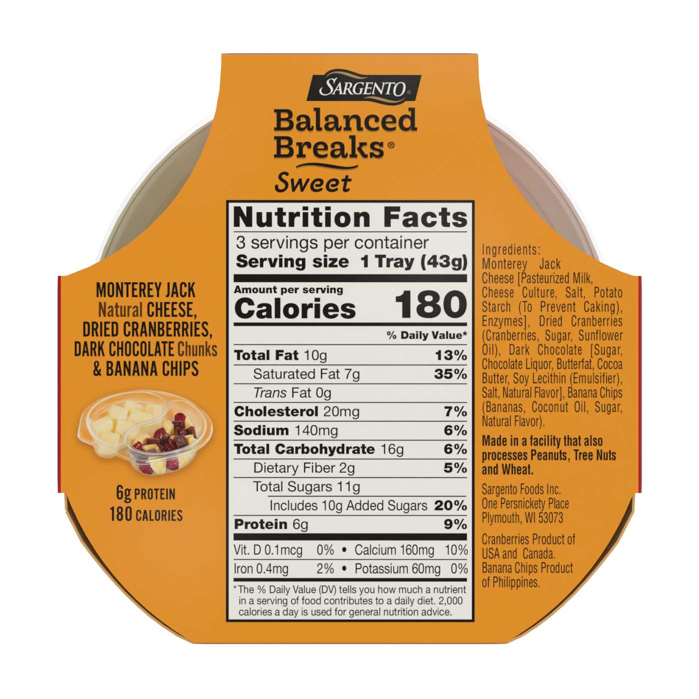 SARGENTO Balanced Breaks Snack Trays - Monterey Jack, Dried Cranberries, Dark Chocolate Chunks & Banana Chips; image 3 of 3