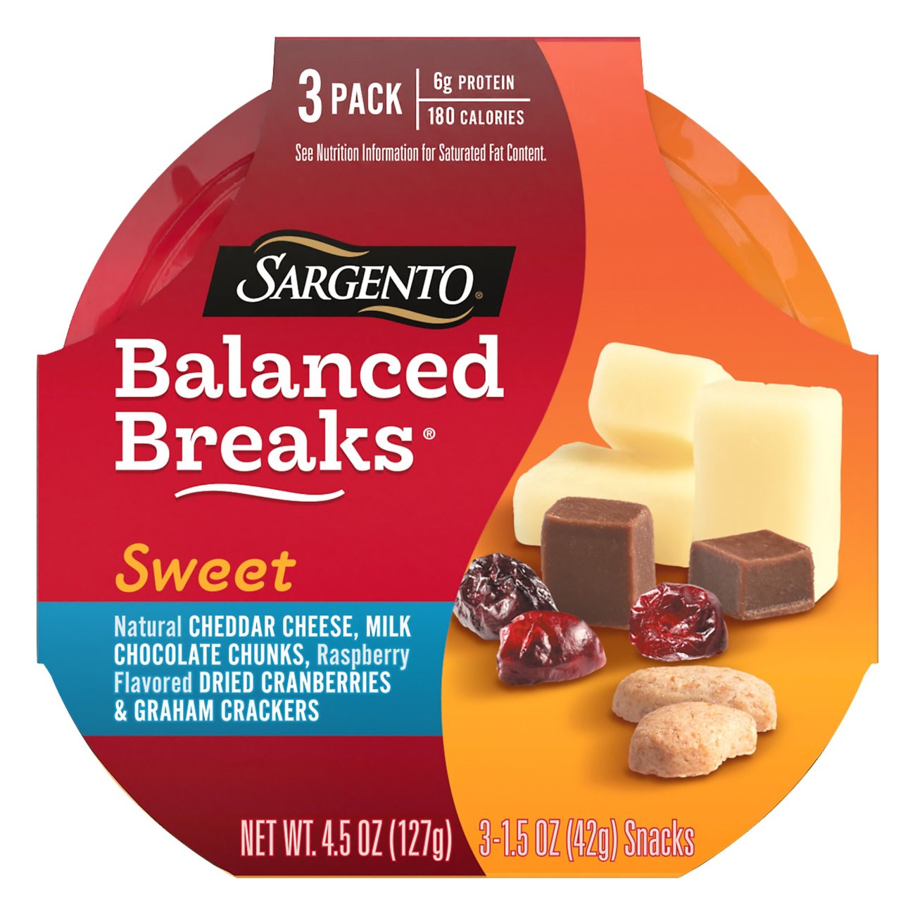 Sargento Sweet Balanced Breaks Cheddar Chocolate Chunks Graham Crackers