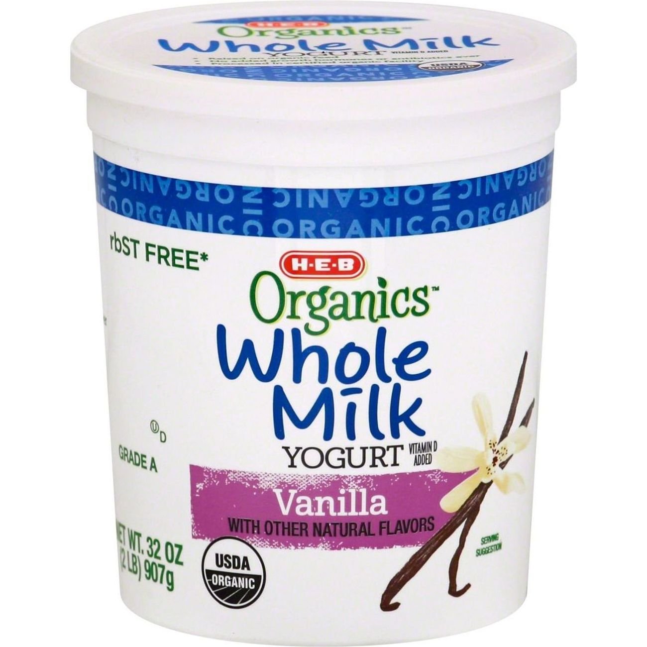 H-E-B Organics Whole Milk Yogurt - Vanilla - Shop Yogurt at H-E-B