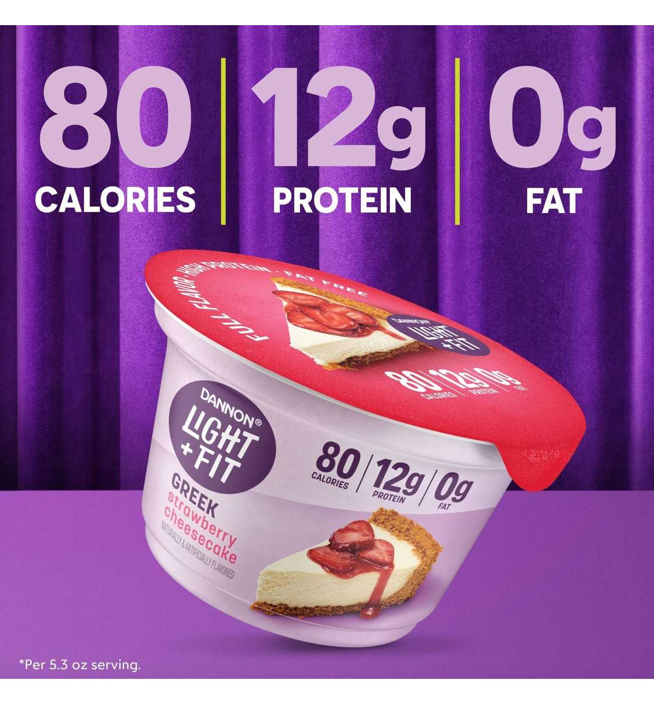 Light + Fit Greek Nonfat 4 pk Yogurt - Strawberry Cheesecake; image 2 of 10