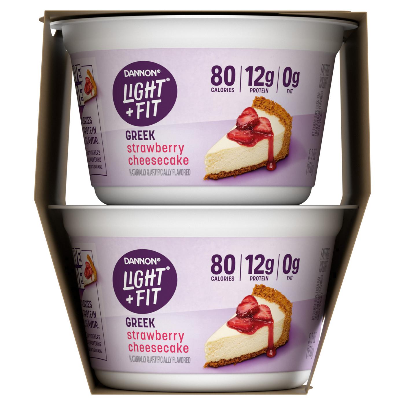 Light + Fit Strawberry Cheesecake Greek Nonfat Yogurt Pack, 4 Ct; image 2 of 2