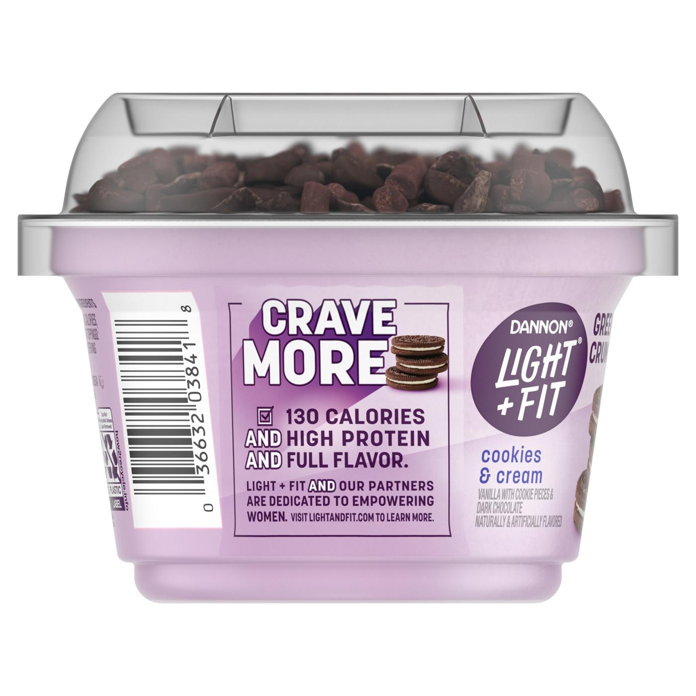 Dannon Light & Fit Non-Fat Cookies & Cream Crunch Greek Yogurt; image 3 of 8