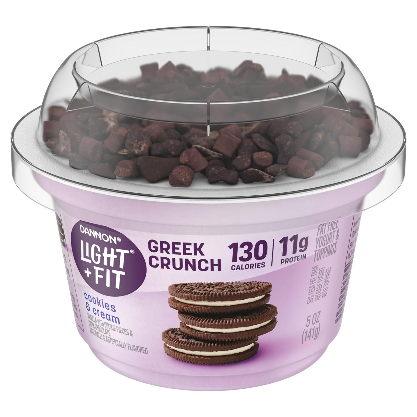 Dannon Light & Fit Non-Fat Cookies & Cream Crunch Greek Yogurt; image 7 of 8