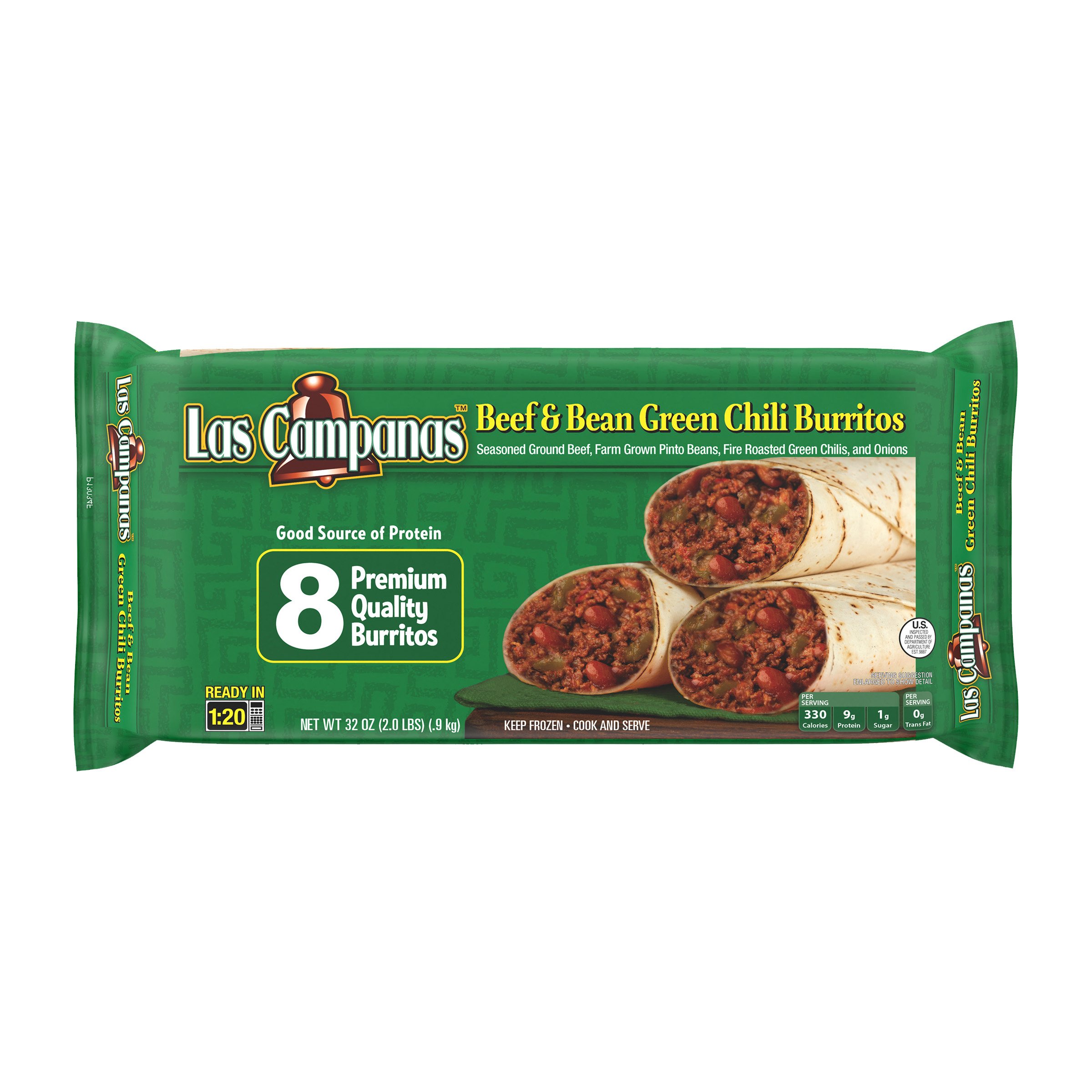 Las Campanas Beef & Bean Green Chili Burritos Shop Entrees & Sides at