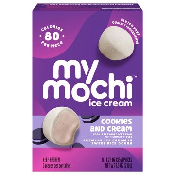 My/Mochi Cookies & Cream Mochi Ice Cream, 6 ct