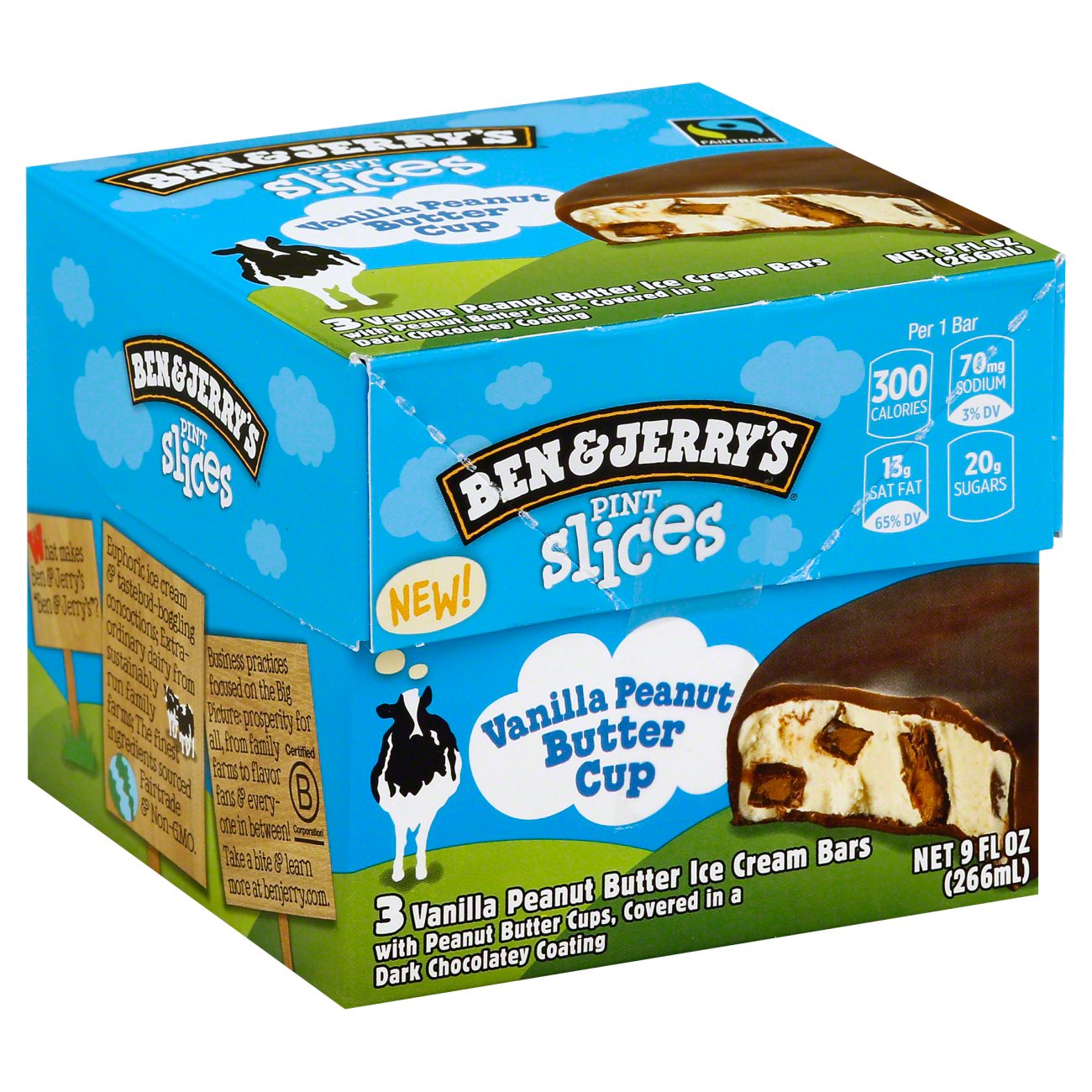 Ben & Jerry's Pint Slices Vanilla Peanut Butter Cup Shop Cones